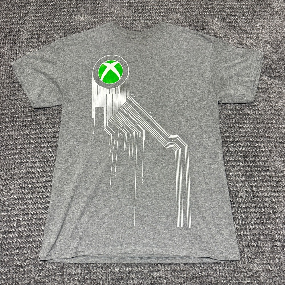 Xbox Mens T Shirt M Gray Graphic Circuit Logo Gaming‎ Tee Short Sleeve